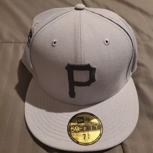 PITTSBURGH PIRATES NEW ERA 59FIFTY HAT 7 5/8 GREY W SKY BLUE UV 1959 ASG SIDE PA
